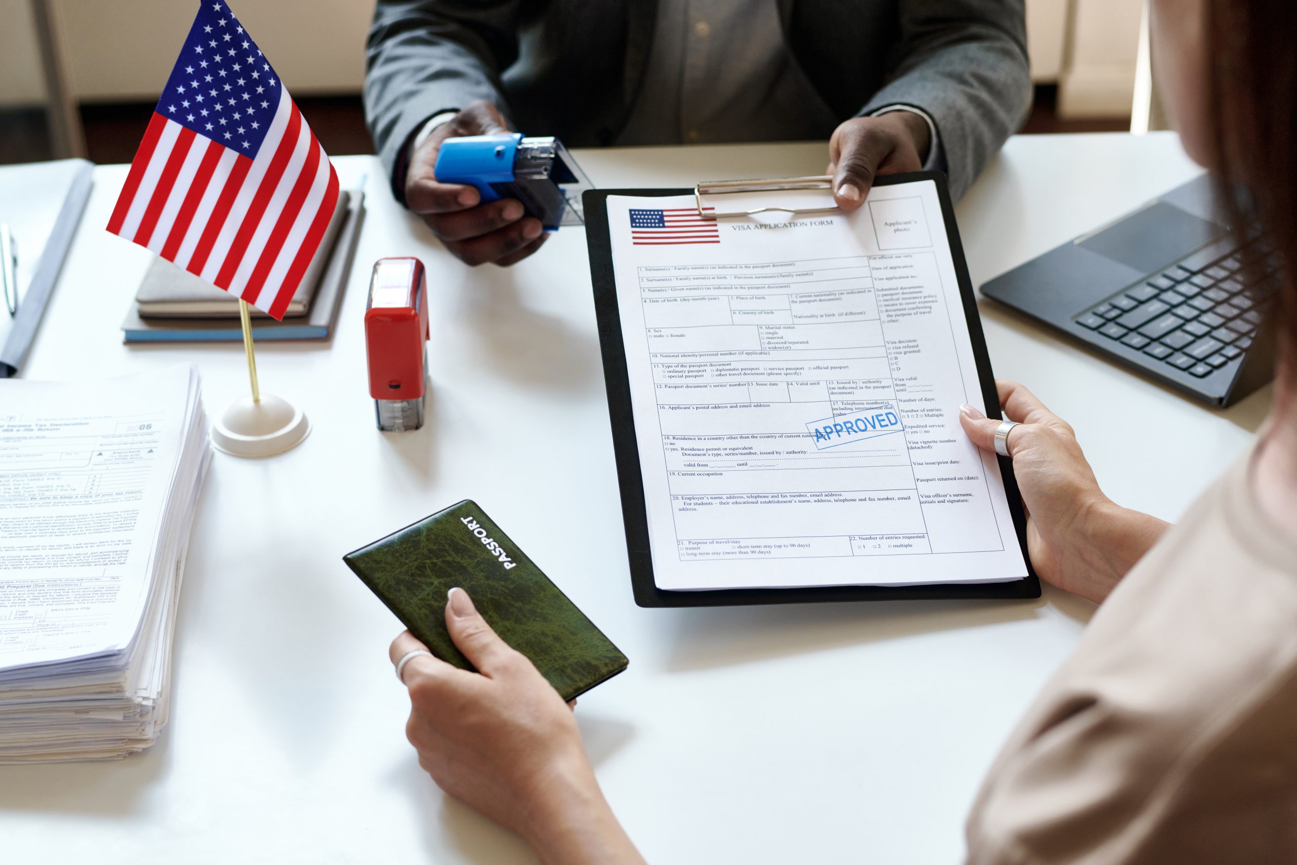 H-1B filing process - Woman getting her international documents